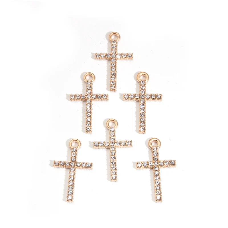 10pcs Cross Glaring Charms Catholic Belief DIY Necklace