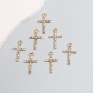 10pcs Cross Glaring Charms Catholic Belief DIY Necklace
