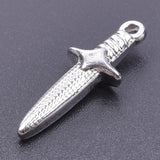 10pcs Stainless Steel Mini Cross Knight Sword Charms For Jewelry Making