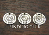 30 pcs Silver Round Pattern Charm DIY Metal Bracelet Necklace Jewelry Findings