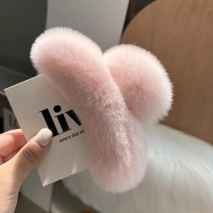 Artificial Rabbit Hair Large Clamping Clip Plush Hair Accessories