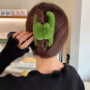 Artificial Rabbit Hair Large Clamping Clip Plush Hair Accessories