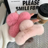 Artificial Rabbit Hair Large Clamping Clip Plush Hair Accessories