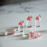 10Pcs Resin Milk Bottle Charm, Enamel Earring Pendant Craft Supplies