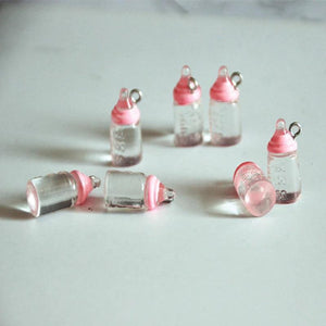 10Pcs Resin Milk Bottle Charm, Enamel Earring Pendant Craft Supplies