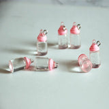 10Pcs Resin Milk Bottle Charm, Enamel Earring Pendant Craft Supplies
