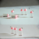 10Pcs Resin Milk Bottle Charm, Enamel Earring Pendant Craft Supplies