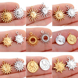 3Pcs Stainless Steel Sun Moon Charms Celestial Pendant DIY Jewelry Making