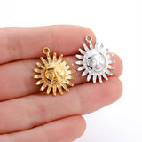 3Pcs Stainless Steel Sun Moon Charms Celestial Pendant DIY Jewelry Making