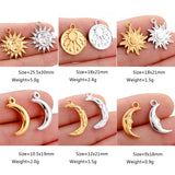 3Pcs Stainless Steel Sun Moon Charms Celestial Pendant DIY Jewelry Making