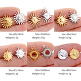 3Pcs Stainless Steel Sun Moon Charms Celestial Pendant DIY Jewelry Making