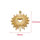 5pcs Stainless Steel Bohemian Launch Pendants for Women Necklace