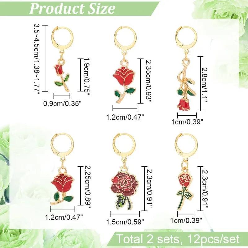 24pcs Plant Stitch Markers Alloy Enamel Crochet Stitch Marker Charms