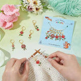 24pcs Plant Stitch Markers Alloy Enamel Crochet Stitch Marker Charms