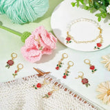 24pcs Plant Stitch Markers Alloy Enamel Crochet Stitch Marker Charms