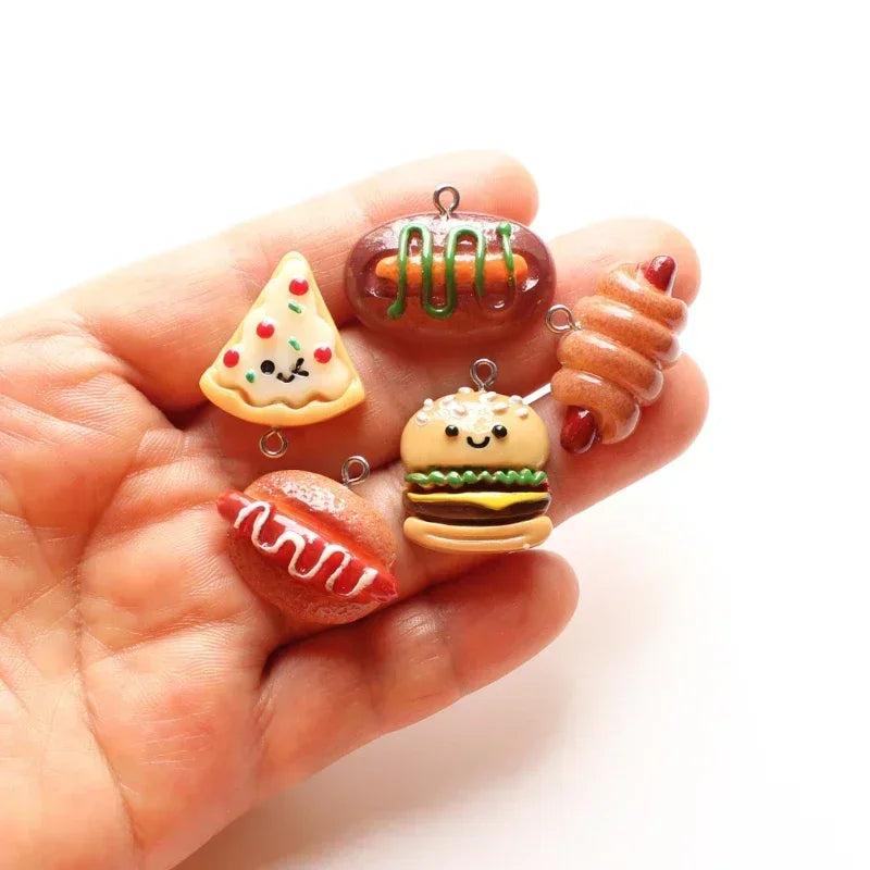12pcs Cartoon Food Charms DIY Jewelry Making Accessories