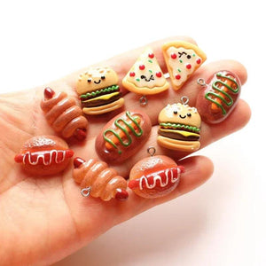 12pcs Cartoon Food Charms DIY Jewelry Making Accessories