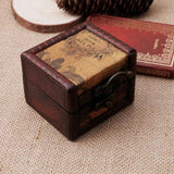 Vintage Wooden Map Storage Box Case Jewellery Cufflinks Chest Small Gift
