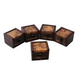 Vintage Wooden Map Storage Box Case Jewellery Cufflinks Chest Small Gift
