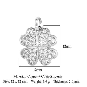3pcs Copper Zircon Hollow Clover Lucky Eye Connectors Pendant