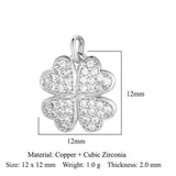3pcs Copper Zircon Hollow Clover Lucky Eye Connectors Pendant