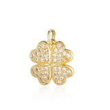 3pcs Copper Zircon Hollow Clover Lucky Eye Connectors Pendant