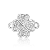 3pcs Copper Zircon Hollow Clover Lucky Eye Connectors Pendant
