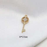 6pcs Copper Micro Zircon Key Lock Pendant Set