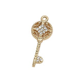 6pcs Copper Micro Zircon Key Lock Pendant Set