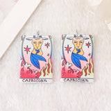 12Pcs Constellations Tarot Card Charms Magical Divination Acrylic Jewelry DIY