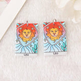 12Pcs Constellations Tarot Card Charms Magical Divination Acrylic Jewelry DIY
