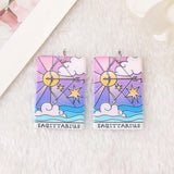 12Pcs Constellations Tarot Card Charms Magical Divination Acrylic Jewelry DIY