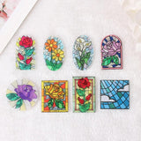 8Pcs Acrylic Flower Rose Cloud Girl Necklace Pendant DIY Accessory