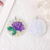 8Pcs Acrylic Flower Rose Cloud Girl Necklace Pendant DIY Accessory