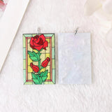 8Pcs Acrylic Flower Rose Cloud Girl Necklace Pendant DIY Accessory