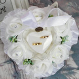 Wedding Ring Box Ring Bearer Pillow Green Purple Flower Decor