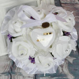 Wedding Ring Box Ring Bearer Pillow Green Purple Flower Decor