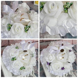 Wedding Ring Box Ring Bearer Pillow Green Purple Flower Decor