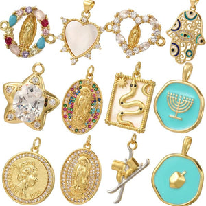 Heart Star Charms DIY Earrings Necklace Jewelry Making Supplies