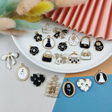 10pcs Camellia OL Style Metal Enamel Charms DIY Earring Pendant