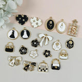 10pcs Camellia OL Style Metal Enamel Charms DIY Earring Pendant