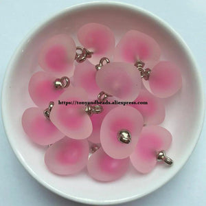 Heart Matte Bead In Bead Acrylic Pendant 16mm 7 Colors DIY