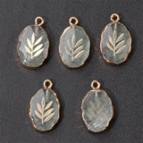 5Pcs Natural Stone Pendant Reiki Charms For Jewelry Making DIY
