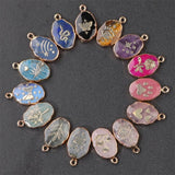 5Pcs Natural Stone Pendant Reiki Charms For Jewelry Making DIY