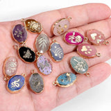 5Pcs Natural Stone Pendant Reiki Charms For Jewelry Making DIY