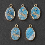 5Pcs Natural Stone Pendant Reiki Charms For Jewelry Making DIY