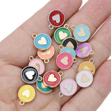 20Pcs Mix Lot Enamel Heart Charms for Jewelry Making DIY Craft 12mm