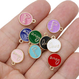 20Pcs Mix Lot Enamel Heart Charms for Jewelry Making DIY Craft 12mm