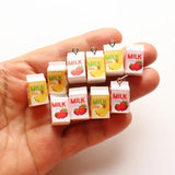 10pcs Fruit Milk Charms Resin 3D Banana Strawberry for DIY Jewelry Making