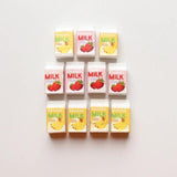 10pcs Fruit Milk Charms Resin 3D Banana Strawberry for DIY Jewelry Making